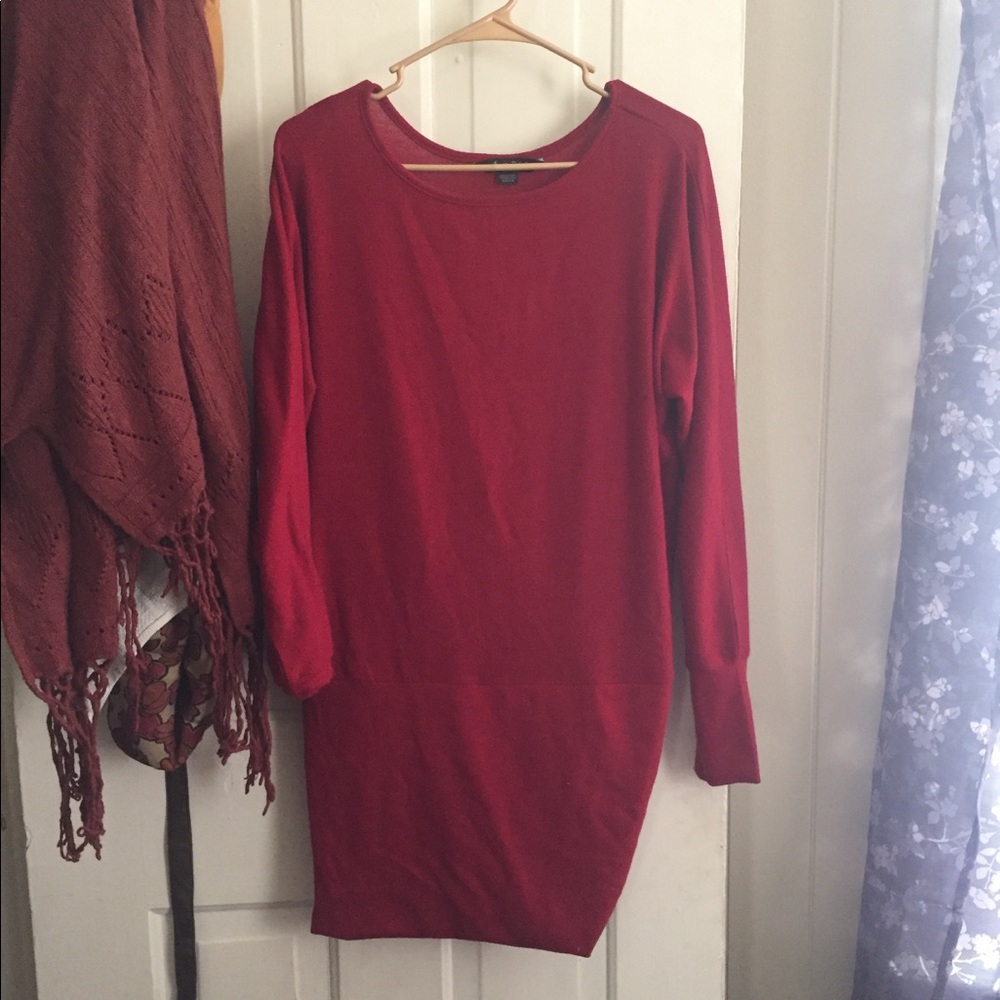 Red sweater dress